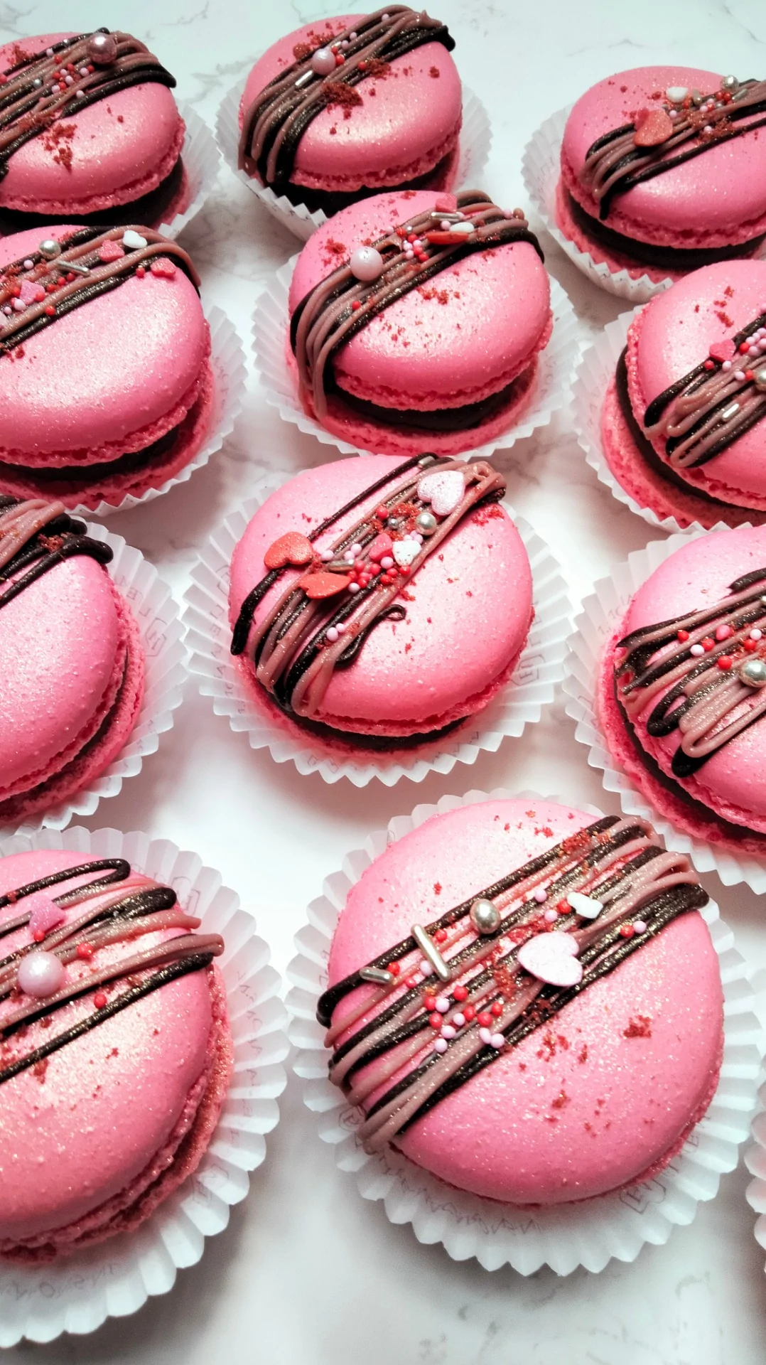Frambozen cremeux macarons