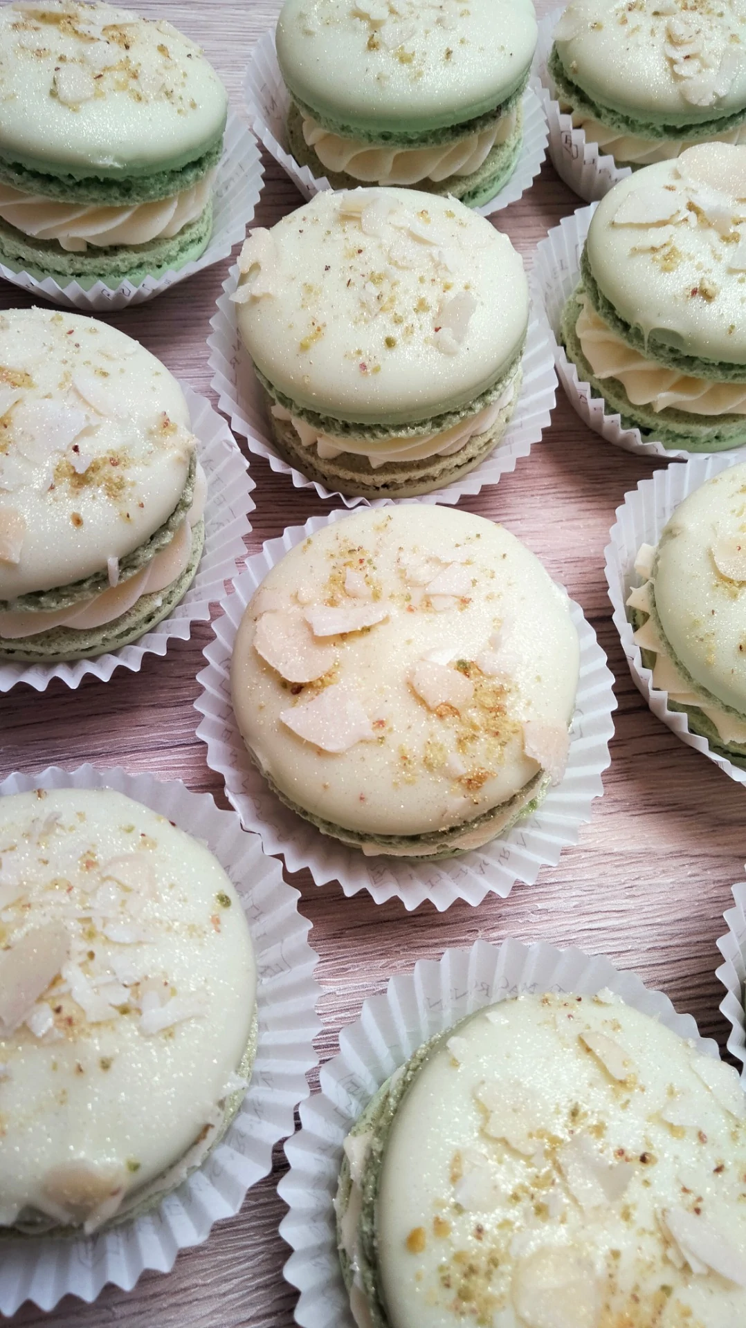Pistache en amandel macarons